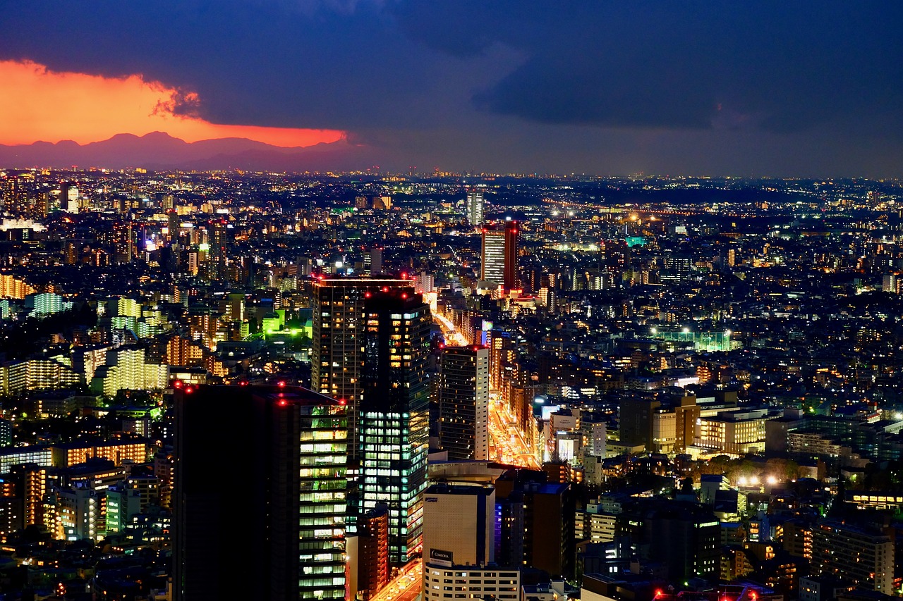 Sunset over Tokyo from Shibuya Sky